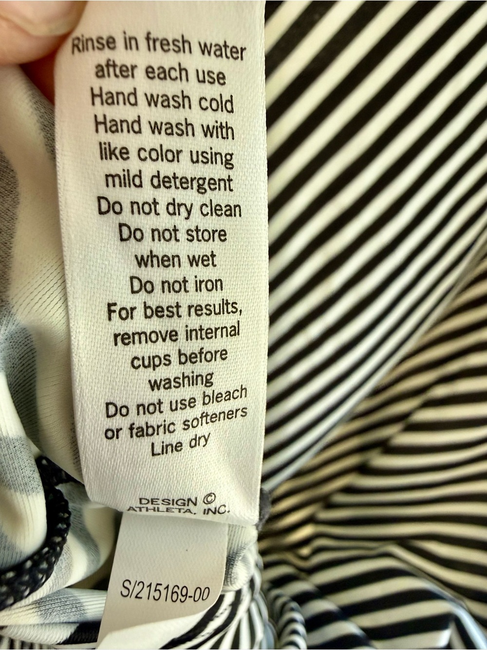 NWT Athleta Stripe Pura Swim Dress Black White Chevron - Picture 11 of 12